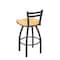 Holland Bar Stool Co 25" Low Back Swivel Counter Stool, Pewter Finish, Nat Maple Seat 41125PWNatMpl - alternate 2